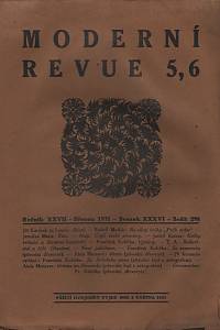 118397. Moderní revue, Ročník XXVII., číslo 5-6 (1920-1921; svazek XXXVI, sešit 298, březen 1921)