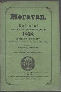 29836. Moravan, Kalendář na rok přestupný 1868, Ročník sedmnáctý