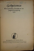67329. Ehmer, Wilhelm – Hofgeismar, Ein politischer Versuch in der Jugendbewegung 1920