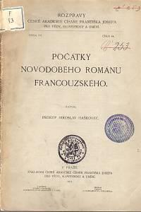 95652. Haškovec, Prokop Miroslav – Počátky novodobého románu francouzského.