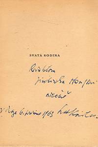 Kadlec, Svata [= Kadlec, Svatopluk] – Svatá rodina (podpis)
