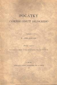 41128. Horáček, Cyril – Počátky českého hnutí dělnického