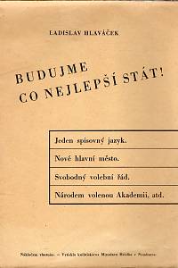 105177. Hlaváček, Ladislav – Budujme co nejlepší stát!