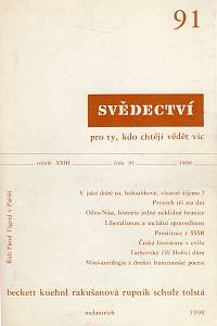 76326. Svědectví, Revue pro politiku a kulturu, Ročník XXIII. číslo 91 