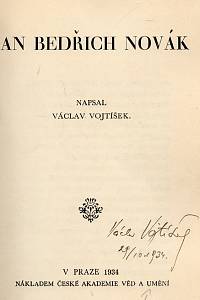 Vojtíšek, Václav – Jan Bedřich Novák (podpis)