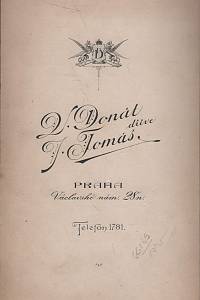 ateliér V. Donát, dříve J. Tomáš, Praha, Václavské nám. 28n. – kabinetní fotografie