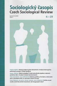 116914. Sociologický časopis = Czech Sociological Review, Ročník 55, číslo 4 (2019)