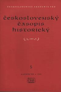 118383. Československý časopis historický, Ročník VIII., číslo 5 (1960)