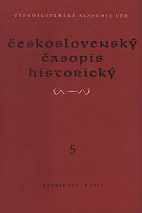 123563. Československý časopis historický, Ročník XIX., číslo 5 (1971)