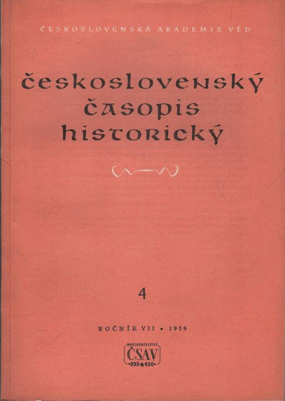 Československý časopis historický, Ročník VII., číslo 4 (1959)