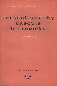 119615. Československý časopis historický, Ročník VII., číslo 4 (1959)