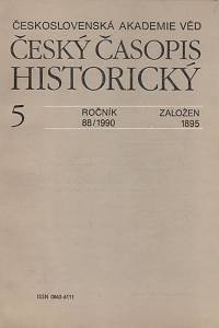 124081. Český časopis historický, Ročník 88, číslo 5 (1990)
