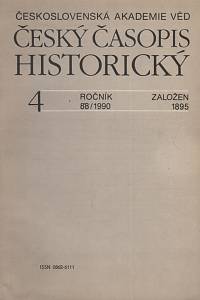 80346. Český časopis historický, Ročník 88, číslo 4 (1990)