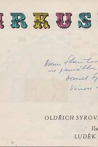 Syrovátka, Oldřich – Pojďme, děti, do cirkusu (podpis)