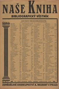 22495. Foit, Bohuslav (red.) – Naše kniha, Bibliografický věstník, Ročník XIV., číslo 1-12 (1933)
