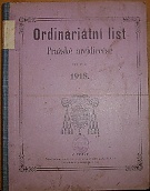44469. Ordinariátní list Pražské arcidiecése na rok 1918