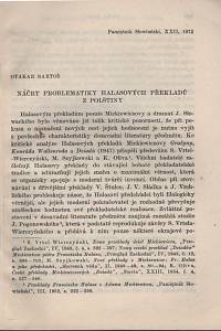 125650. Bartoš, Otakar – Náčrt problematiky Halasových překladů z polštiny