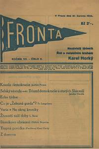 125925. Fronta, Nezávislý týdeník, Ročník VII., číslo 2 (21. června 1934)