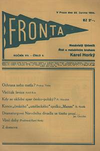 125932. Fronta, Nezávislý týdeník, Ročník VII., číslo 3 (28. června 1934)