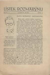 29396. Lístek Rozmarýnu, Ročník I., číslo 1-5 + vánoční číslo (1928)