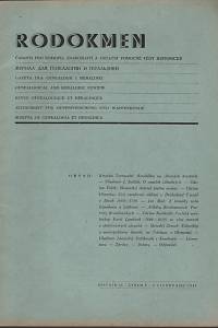 126542. Rodokmen, Časopis pro rodopis, znakosloví a ostatní pomocné vědy historické, Ročník II., číslo 3 (1. listopad 1947)