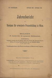 77170. Jahresbericht Vereines für erweiterte Frauenbildung in Wien. VIII. Vereinsjahr (October 1895 - October 1896)