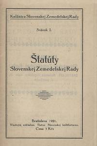 128780. Štatúty Slovenskej Zemedelskej Rady