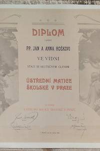 205934. Diplom Jan a Anna Hoškovi ve Vídni.....