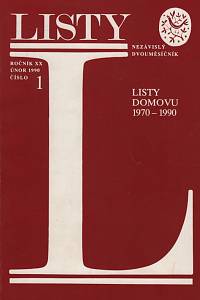 130188. Listy, Nezávislý dvouměsíčník, Ročník XX., číslo 1 (1990)