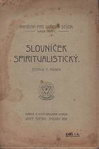 73310. Hauner, Emanuel – Slovníček spiritualistický.