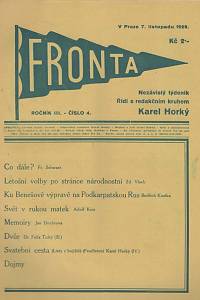 59757. Fronta, Nezávislý týdeník, Ročník III., číslo 4 (7. listopadu 1929)
