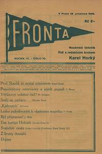 131429. Fronta, Nezávislý týdeník, Ročník III., číslo 10 (19. prosince 1929)