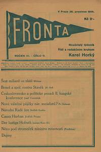131430. Fronta, Nezávislý týdeník, Ročník III., číslo 11 (26. prosince 1929)