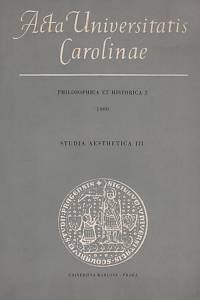 132869. Studia aesthetica III. (Věnováno památce prof. Antonína Sychry)