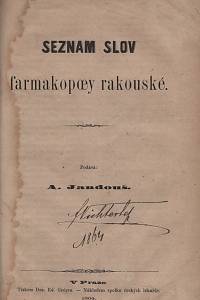 Spolek českých lékařův / Jandouše, A. – Slovník lékařské teminologie / Seznam slov farmakopoey rakouské