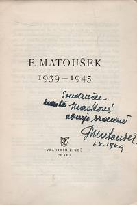 F. Matoušek (1939-1945), Selected Drawings by František Matoušek (podpis)