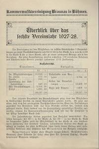 136164. Überblick über des sechste Vereinsjahr 1927-28