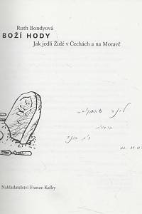 Bondyová, Ruth – Boží hody, Jak jedli Židé v Čechách a na Moravě (podpis)