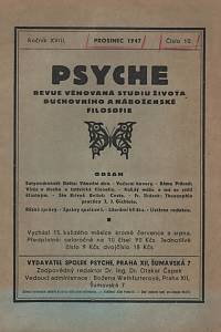 45956. Psyché, Revue věnovaná studiu života duchovního a náboženské filosofie, Ročník XVIII., číslo 10 (prosinec 1947)