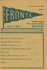137608. Fronta, Nezávislý týdeník, Ročník III., číslo 31 (15. května 1930)