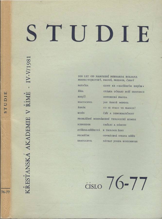 Studie, Číslo 76-77 (rok 1981, číslo 4-5)