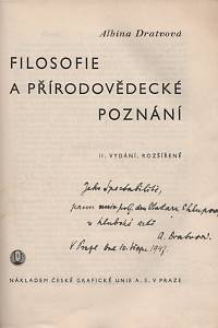 Dratvová, Albína – Filosofie a přírodovědecké poznání (podpis)