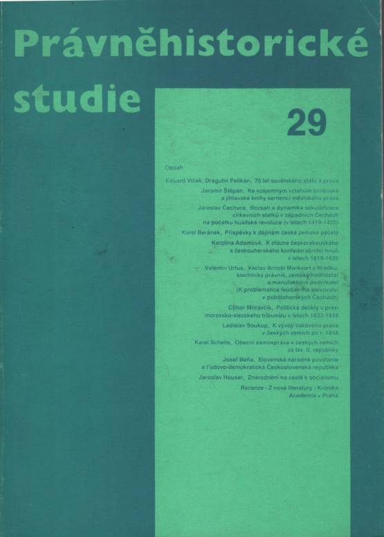Právněhistorické studie 29 (1989)
