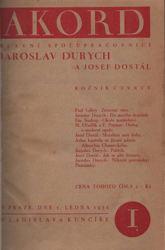 Akord, Ročník IV. (1931)
