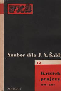123926. Šalda, František Xaver – Kritické projevy III. (1896-1897)