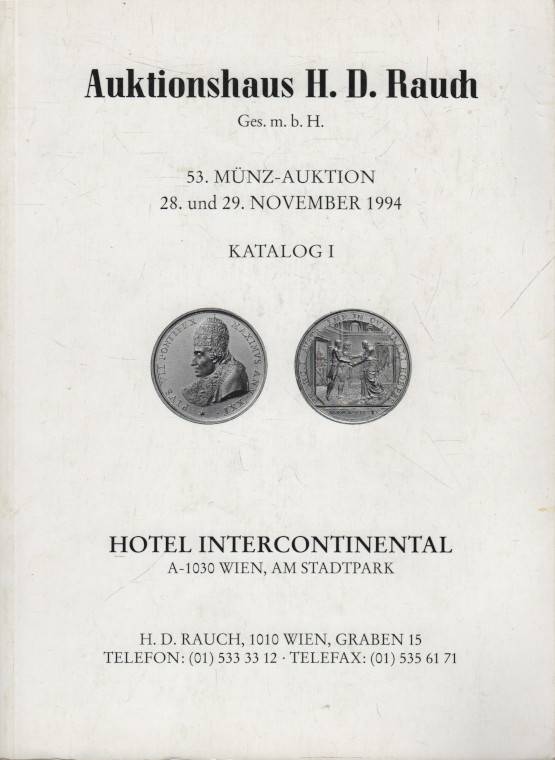 53. Münz-Auktion 28. und 29. November 1994, Katalog I.