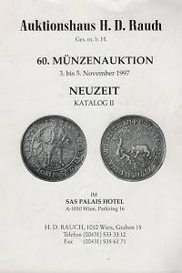 141533. 60. Münzenauktion 3. bis 5. November 1997, Neuzeut, Katalog II.
