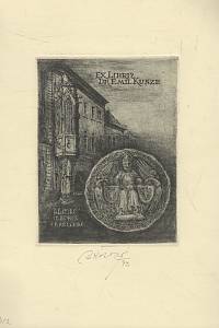 208532. Krátký, Bohumil – Ex Libris Dr. Emil Kunze - Almae matris Carolinae