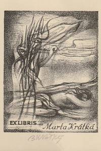 208792. Krátký, Bohumil – Ex libris Marta Krátká