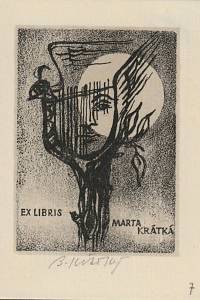 208793. Krátký, Bohumil – Ex libris Marta Krátká